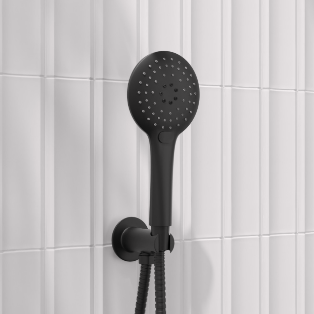 Signature Round Concealed Thermostatic 2 Way Shower Kit - Black