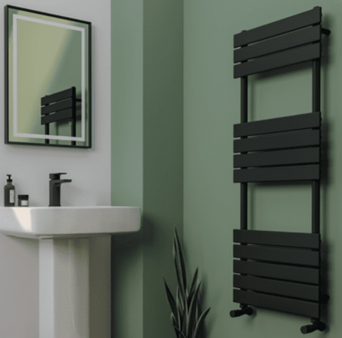 Scala 450x1200mm Designer Towel Rail - Black