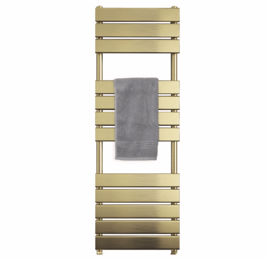 Scala 450x1200mm Designer Towel Rail - Brushed Brass