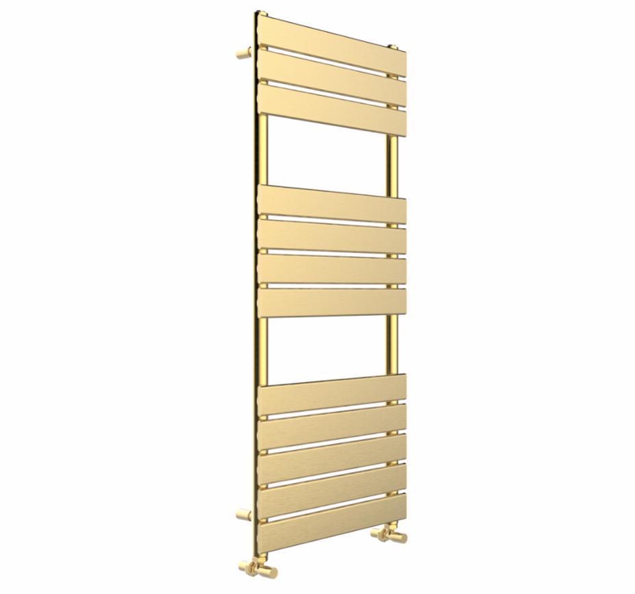 Scala 450x1200mm Designer Towel Rail - Brushed Brass