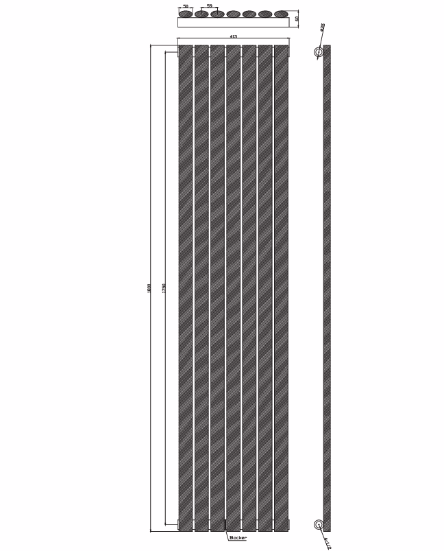 Aspect 413x1800mm Double Vertical Radiator - Anthracite
