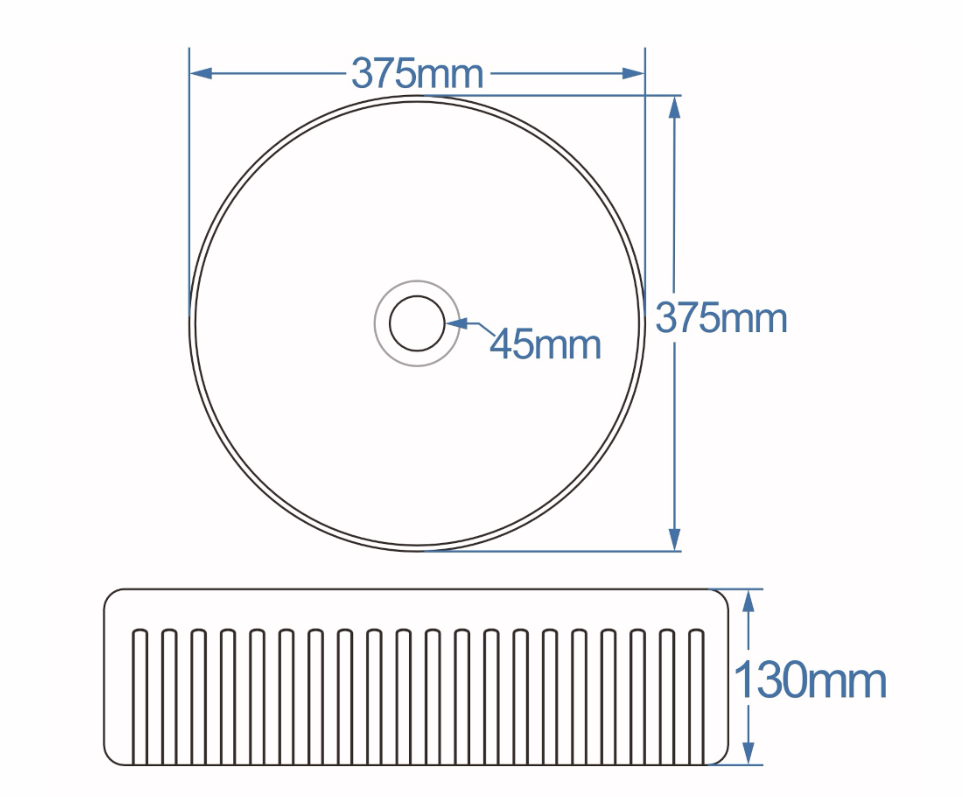 Luna Fluted 375mm Counter Top Basin