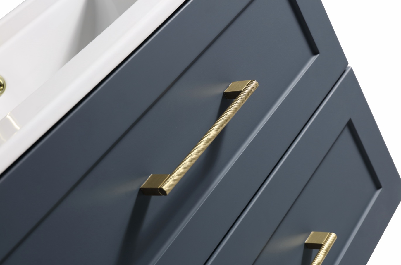 Modena 600mm 2 Drawer Wall Mounted Vanity Unit & Basin - Midnight Blue