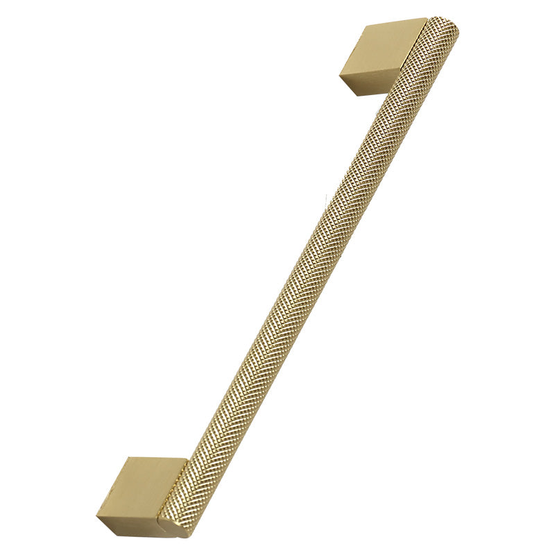 180mm Knurled Straight Handle - Brushed Brass