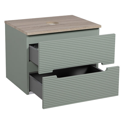 Vito 600mm 2 Drawer Wall Mounted Vanity Unit & Countertop