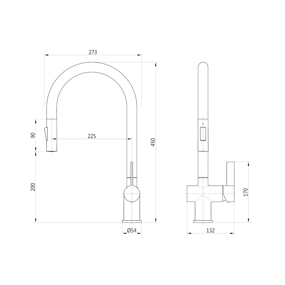 Fairhill Single Lever Pull Out Kitchen Tap - Chrome