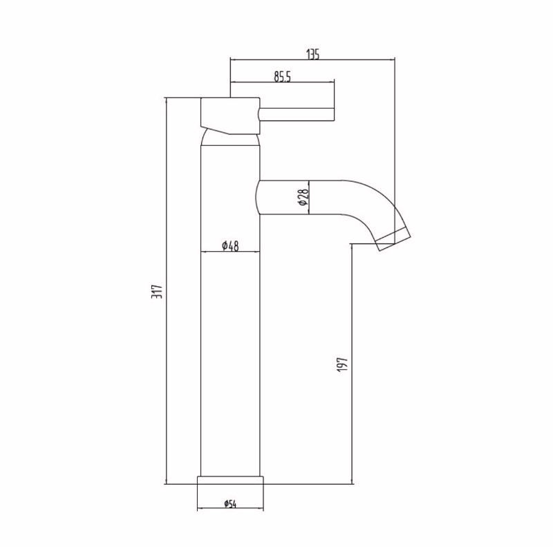 Stilo Tall Basin Mixer - Chrome