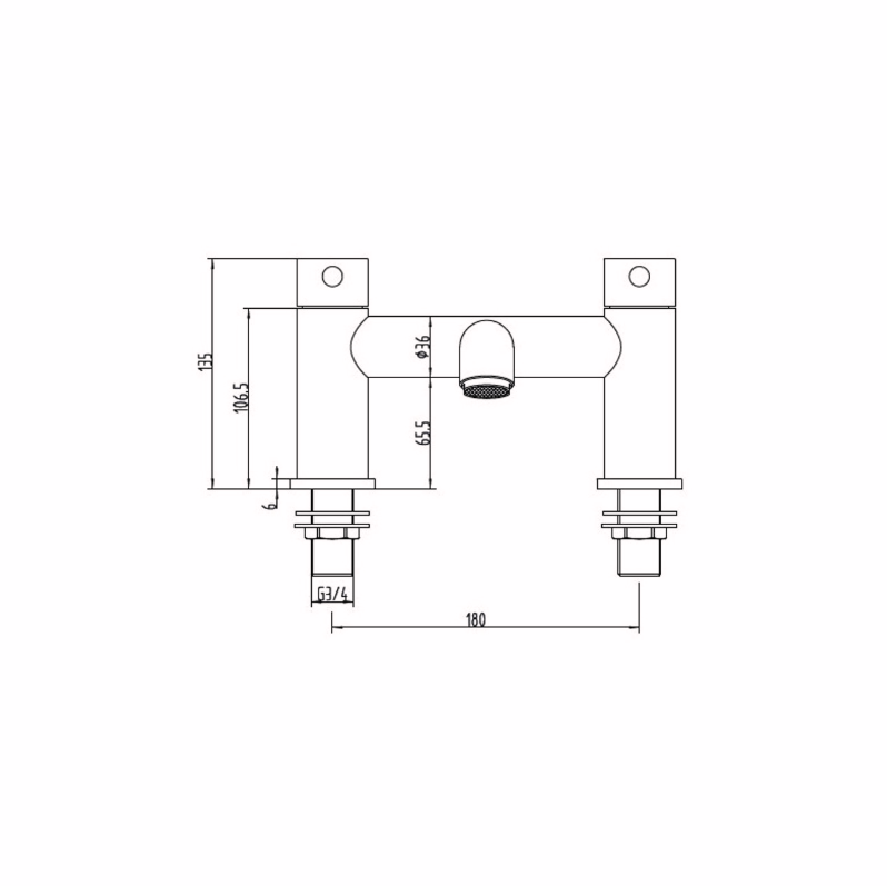 Stilo Bath Filler - Brushed Brass