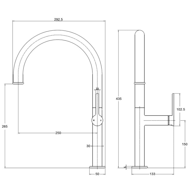 Milano Single Lever Kitchen Tap - Chrome