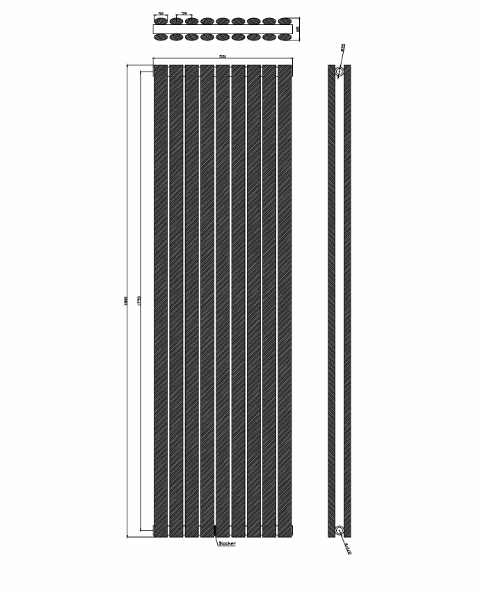 Aspect 531x1800mm Double Vertical Radiator - White