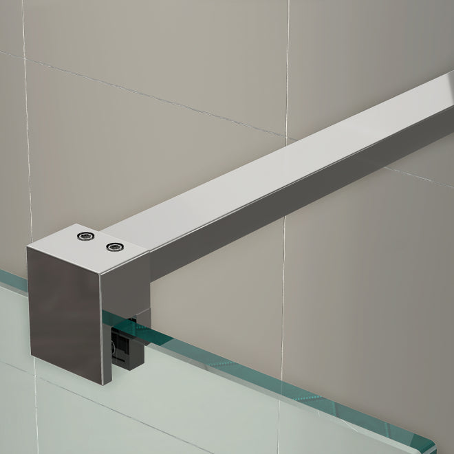 900mm Fluted Wetroom Screen - Chrome