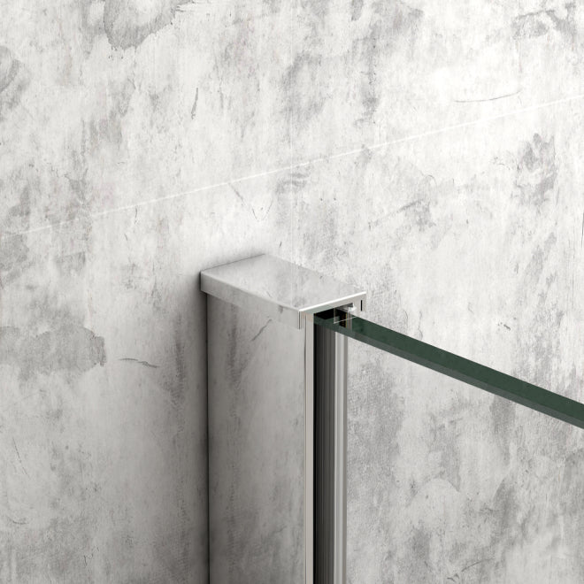 900mm Fluted Wetroom Screen - Chrome