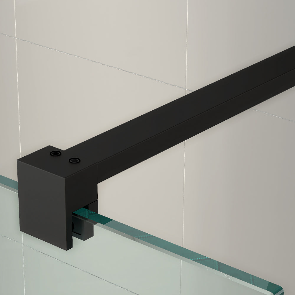 1100mm Fluted Wetroom Screen - Black