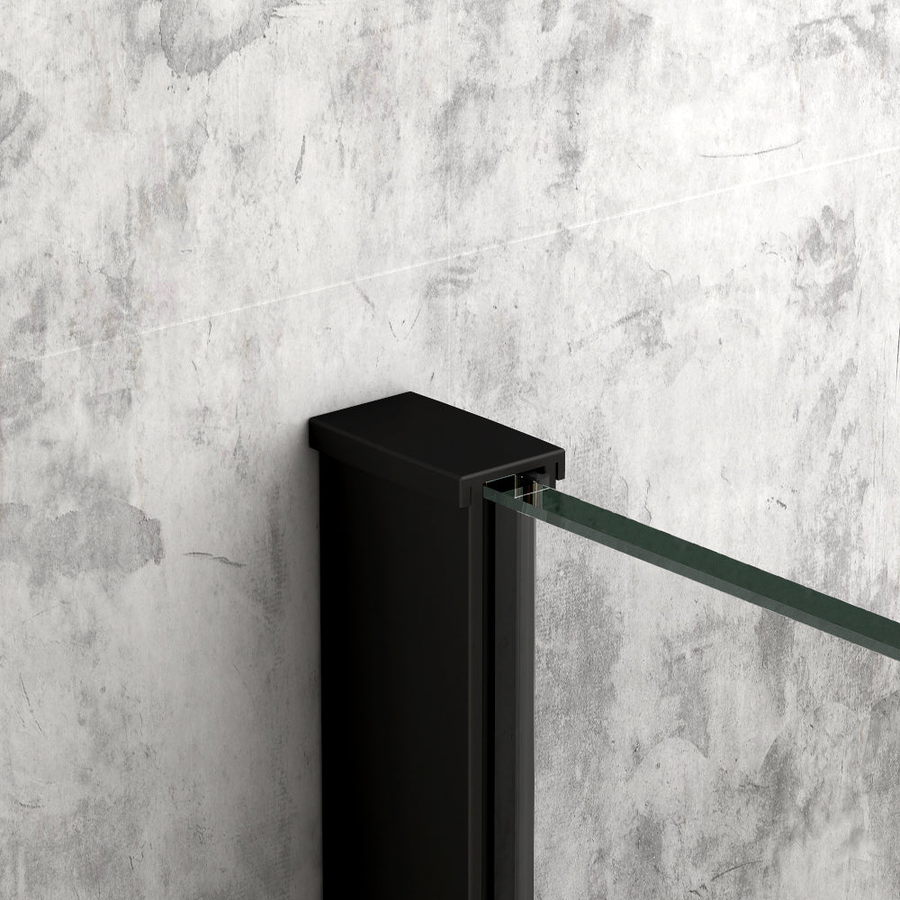 1100mm Fluted Wetroom Screen - Black