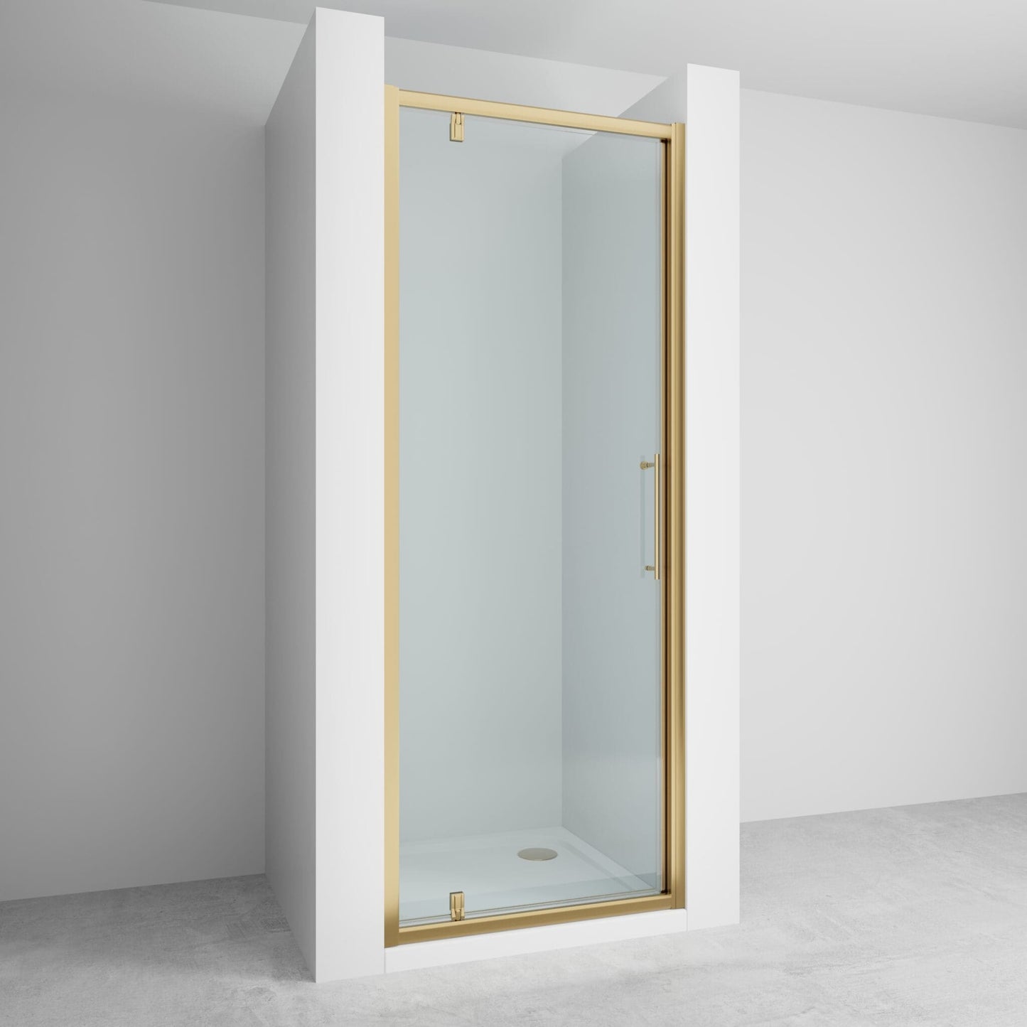 Lakes Enclosures 900mm Pivot Shower Door - Brushed Brass