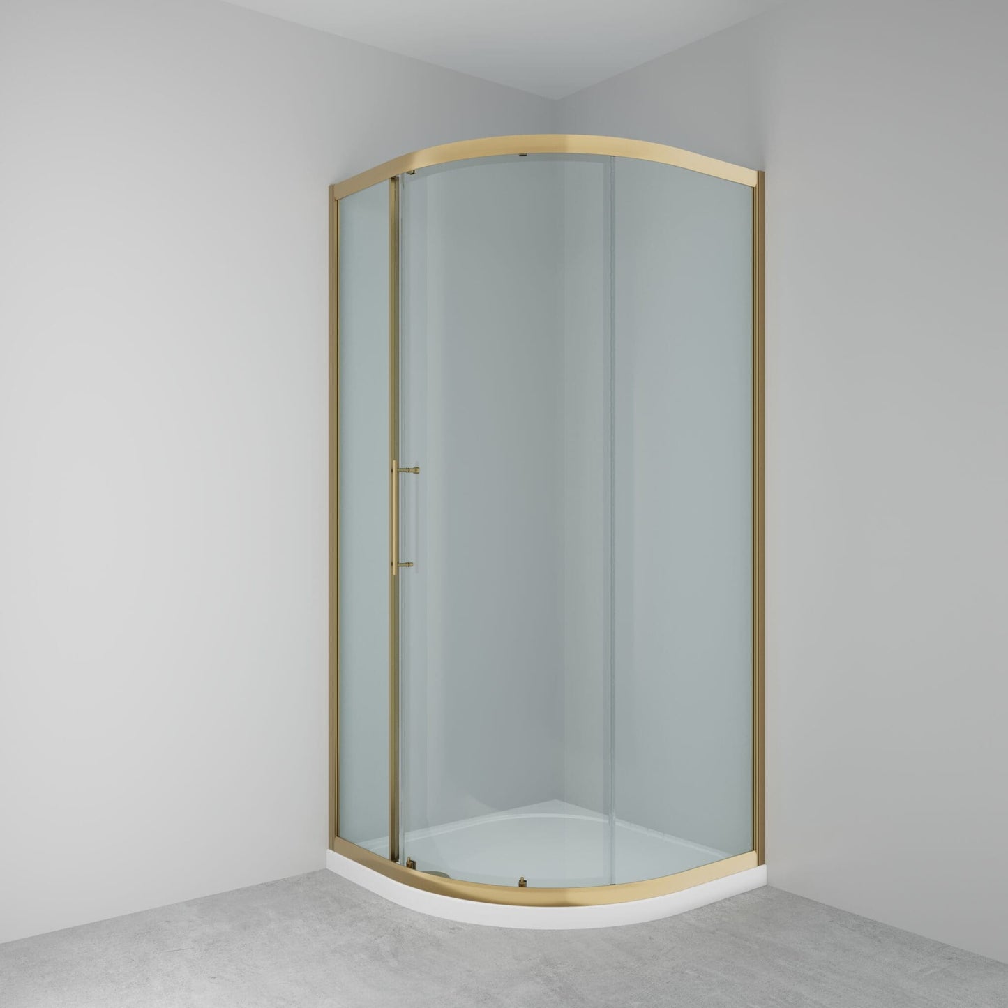 Lakes Enclolsures 900mm Single Door Quadrant - Brushed Brass