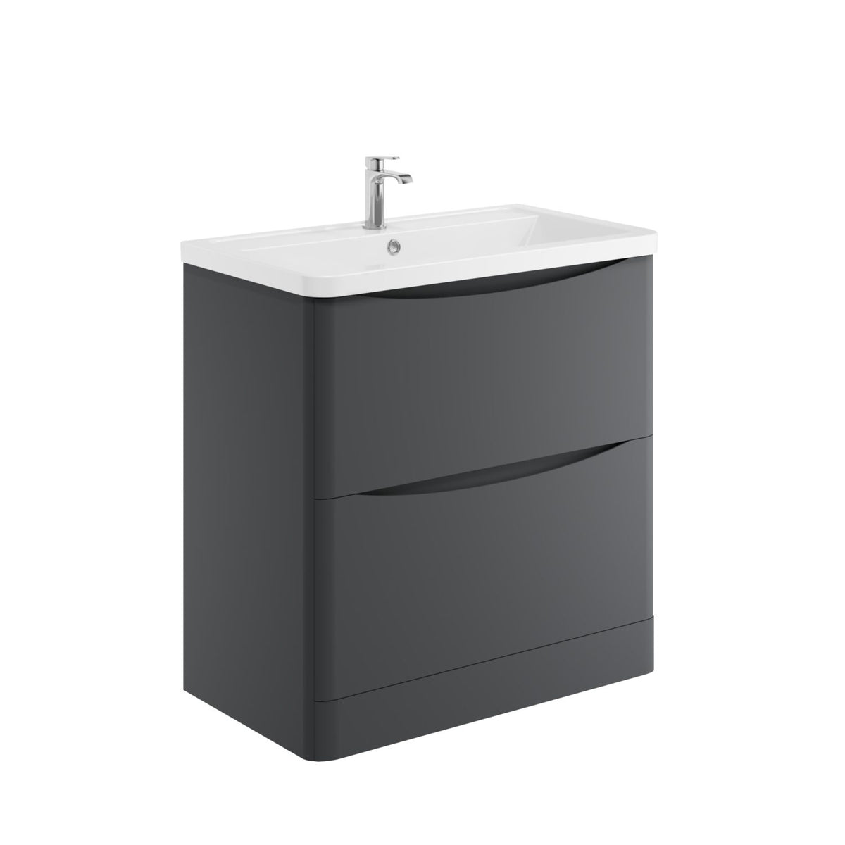 Alassio 800mm Floorstanding Vanity Unit & Basin - Matt Grey
