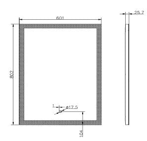 Edge 600x800mm Premium Front lit LED mirror