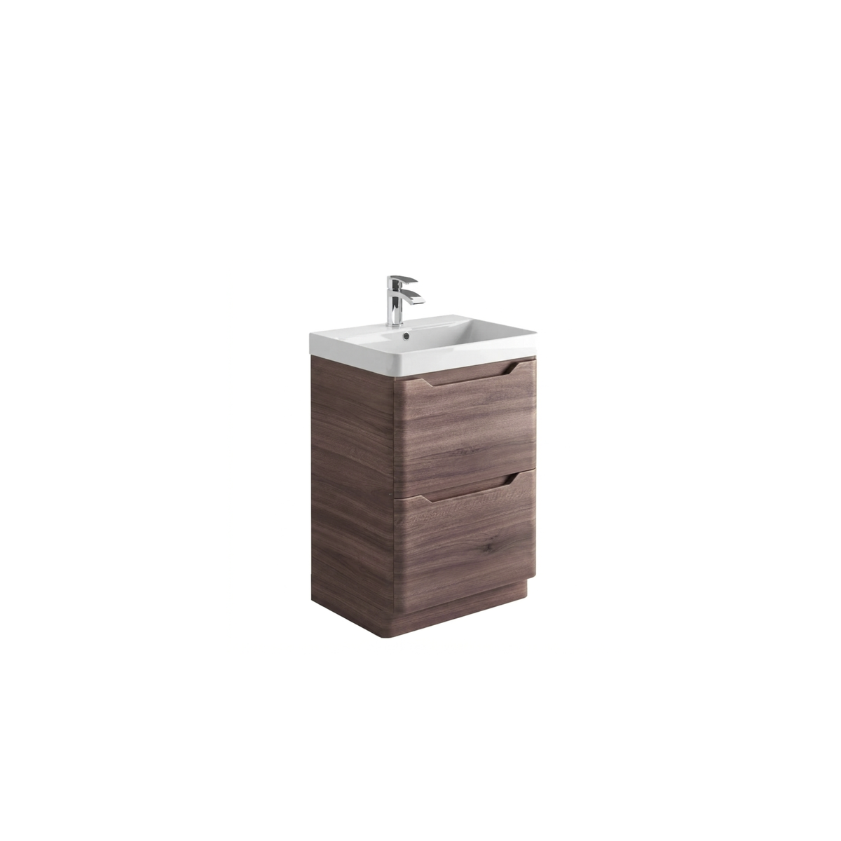 Ivrea 600 Floorstanding Vanity Unit - Walnut