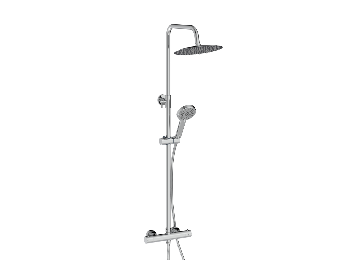 Alessio Round Thermostatic Bar Shower Mixer - Chrome