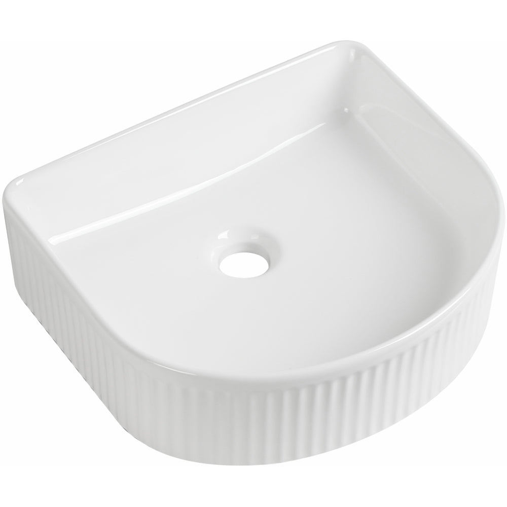 Luna D-Shape Counter Top Basin - Gloss White