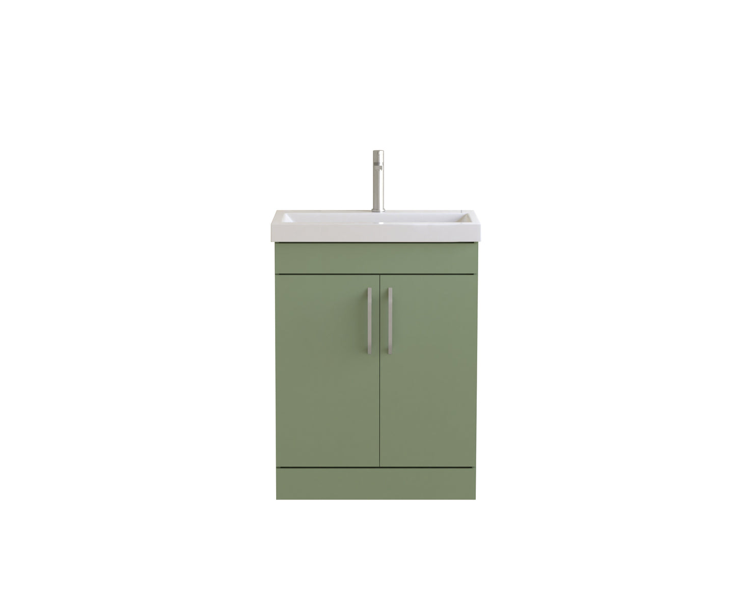Tela - 600mm 2 Door Floorstanding Vanity Unit & Ceramic Basin Sage Green