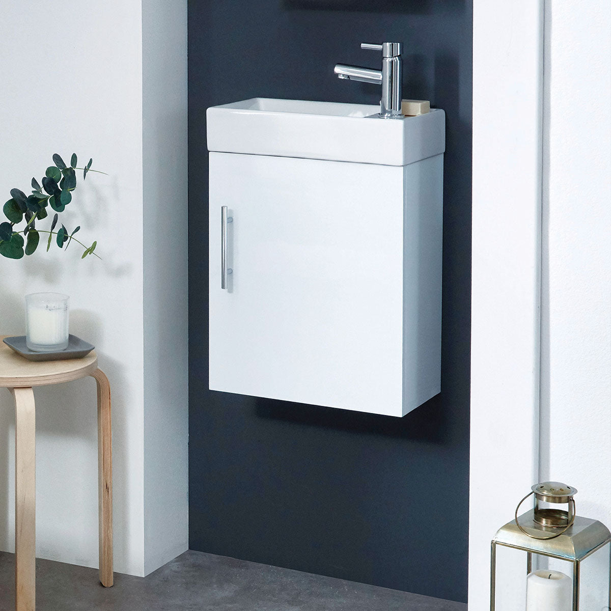 Mino 400mm Wall Mounted Cloakroom Vanity Unit & Basin