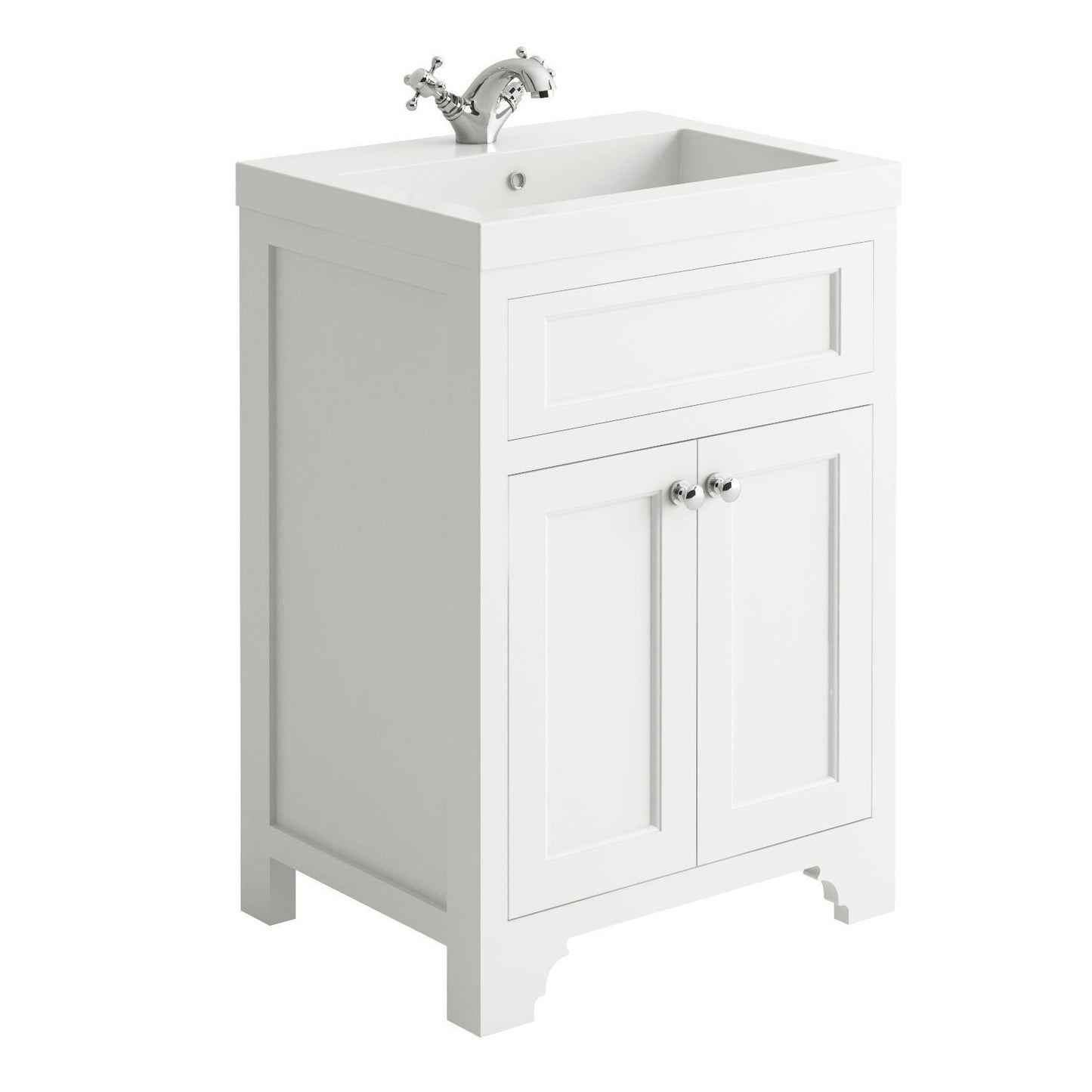 Carlton 600mm Floorstanding Vanity Unit & Basin - White