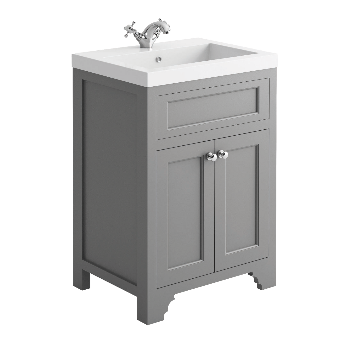 Carlton 600mm Floorstanding Vanity Unit & Basin - Grey