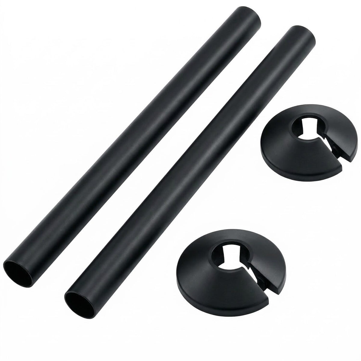 Lucca Radiator Pipe Cover Pair - Black