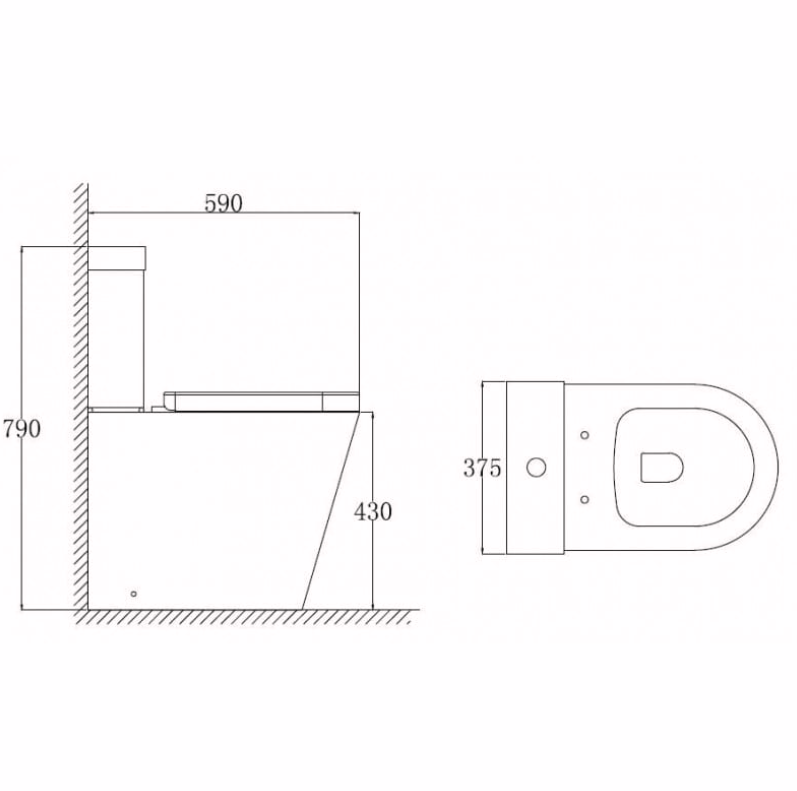 Sierra Comfort Height Back to Wall Toilet & Soft Close Seat