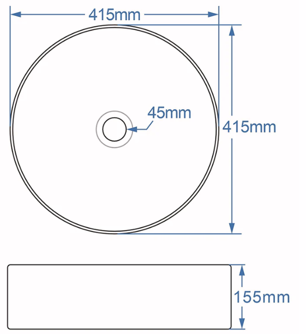 Treviso 415mm Countertop Basin - White