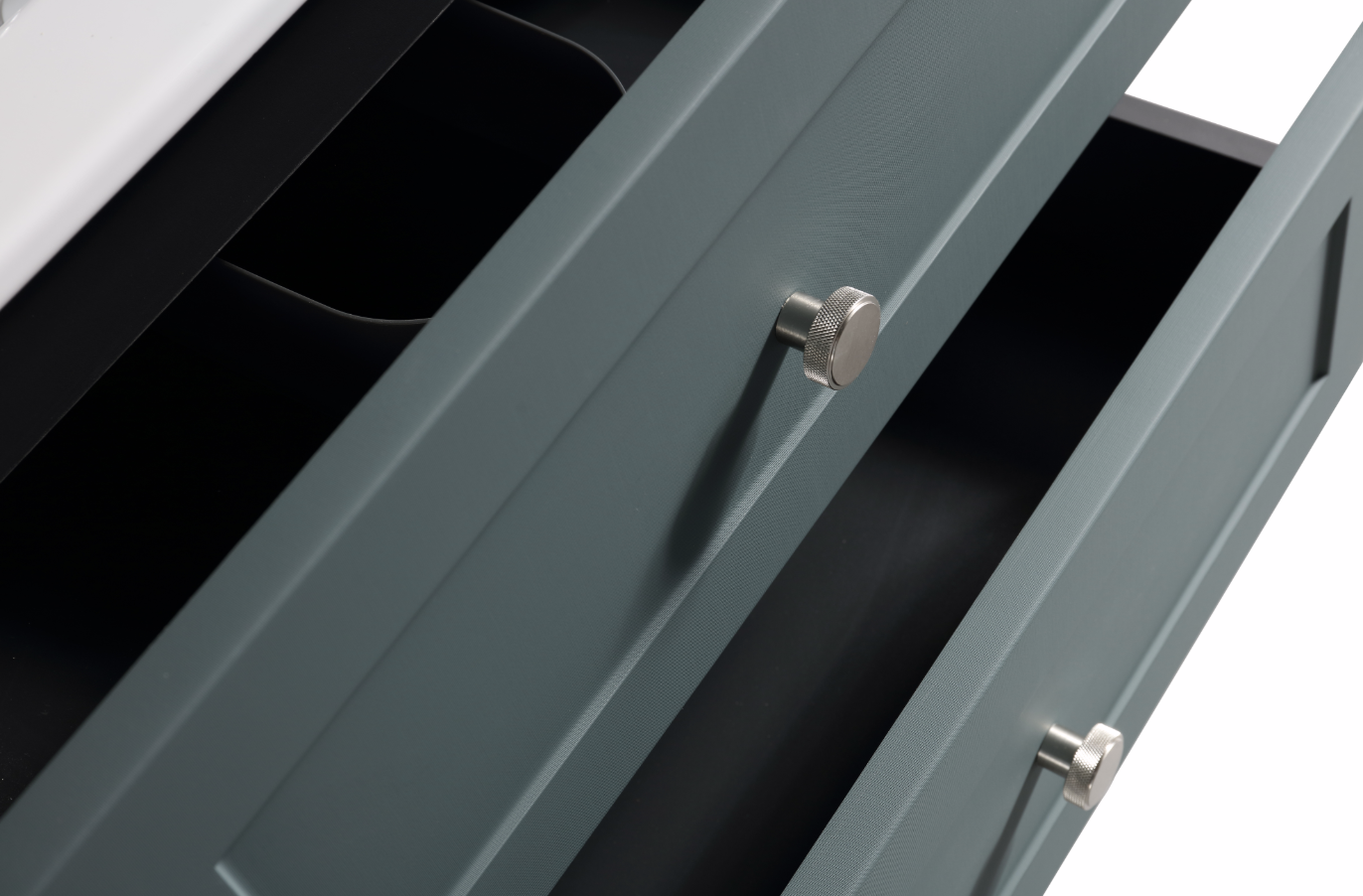 Modena 600mm 2 Drawer Wall Mounted Vanity Unit & Basin - Smoked Sage