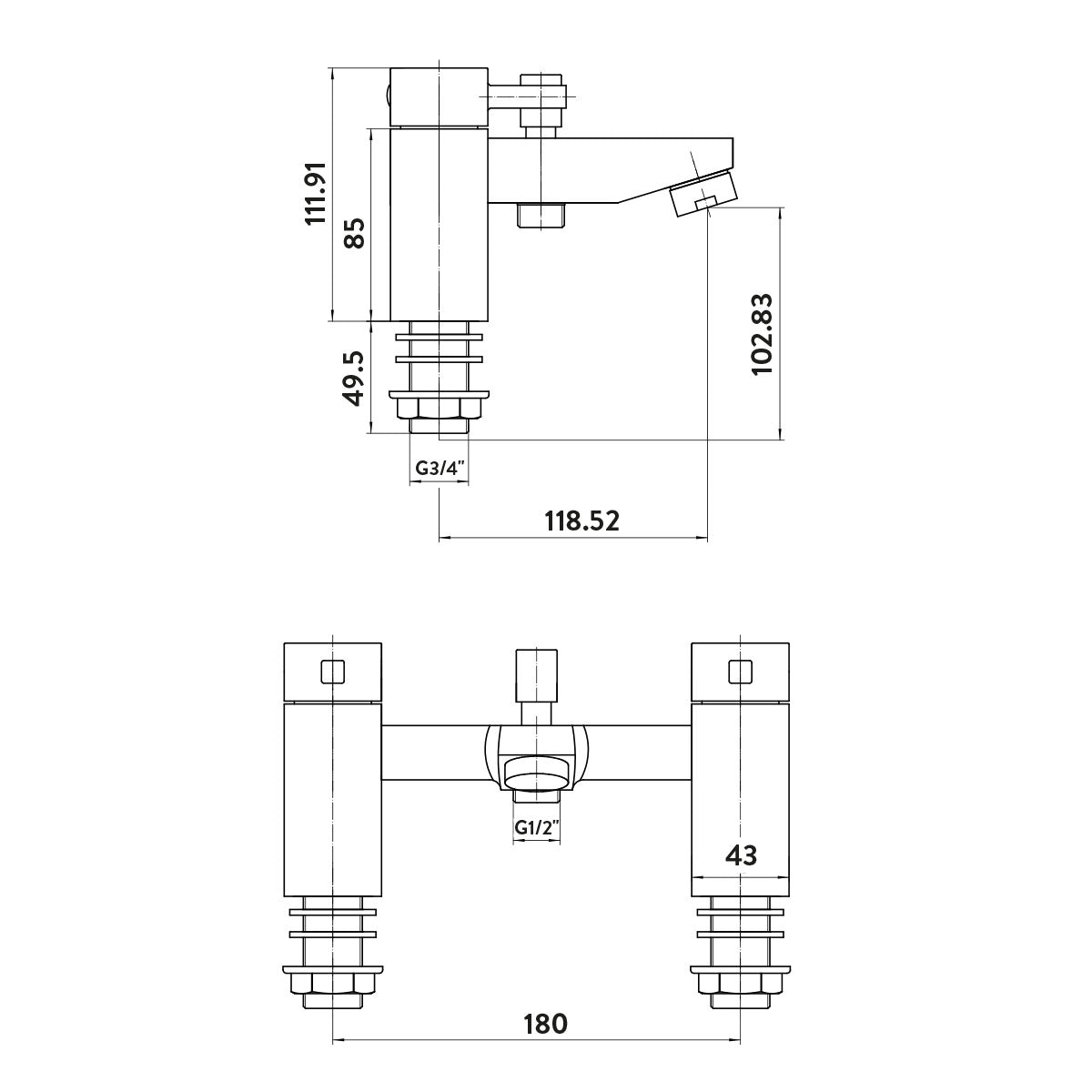 Enzo Bath Mixer - Chrome
