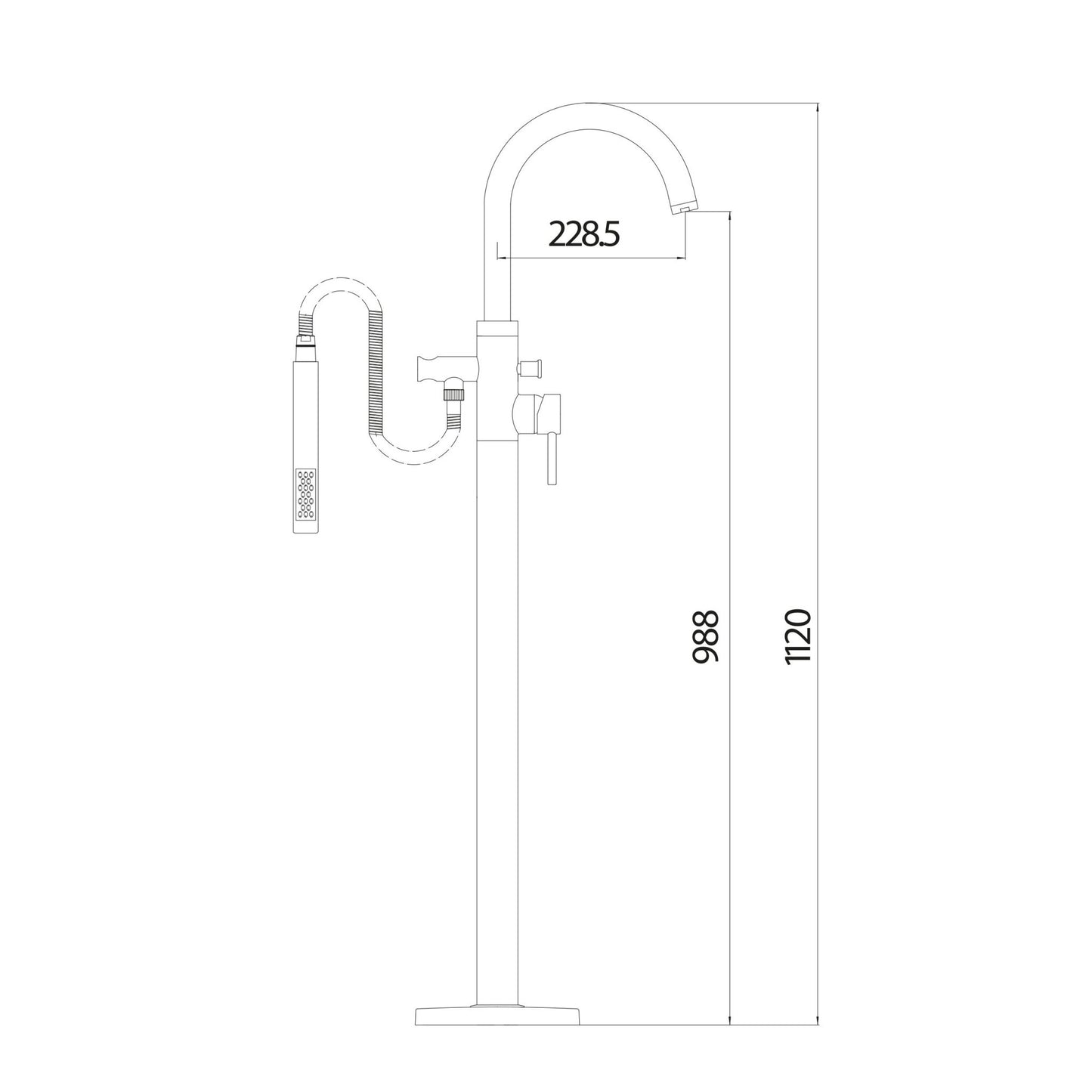 Dante Freestanding Bath Mixer - Chrome