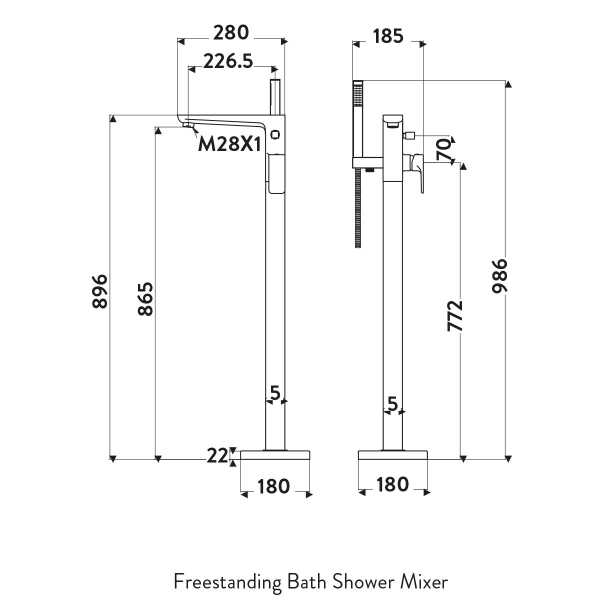 Lorenzo Freestanding Bath Mixer - Chrome