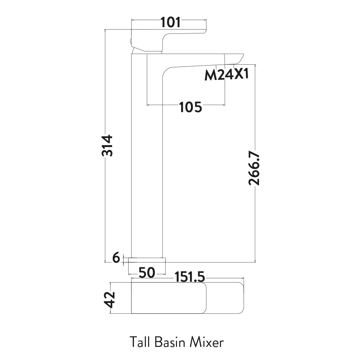 Lorenzo Tall Basin Mixer - Chrome