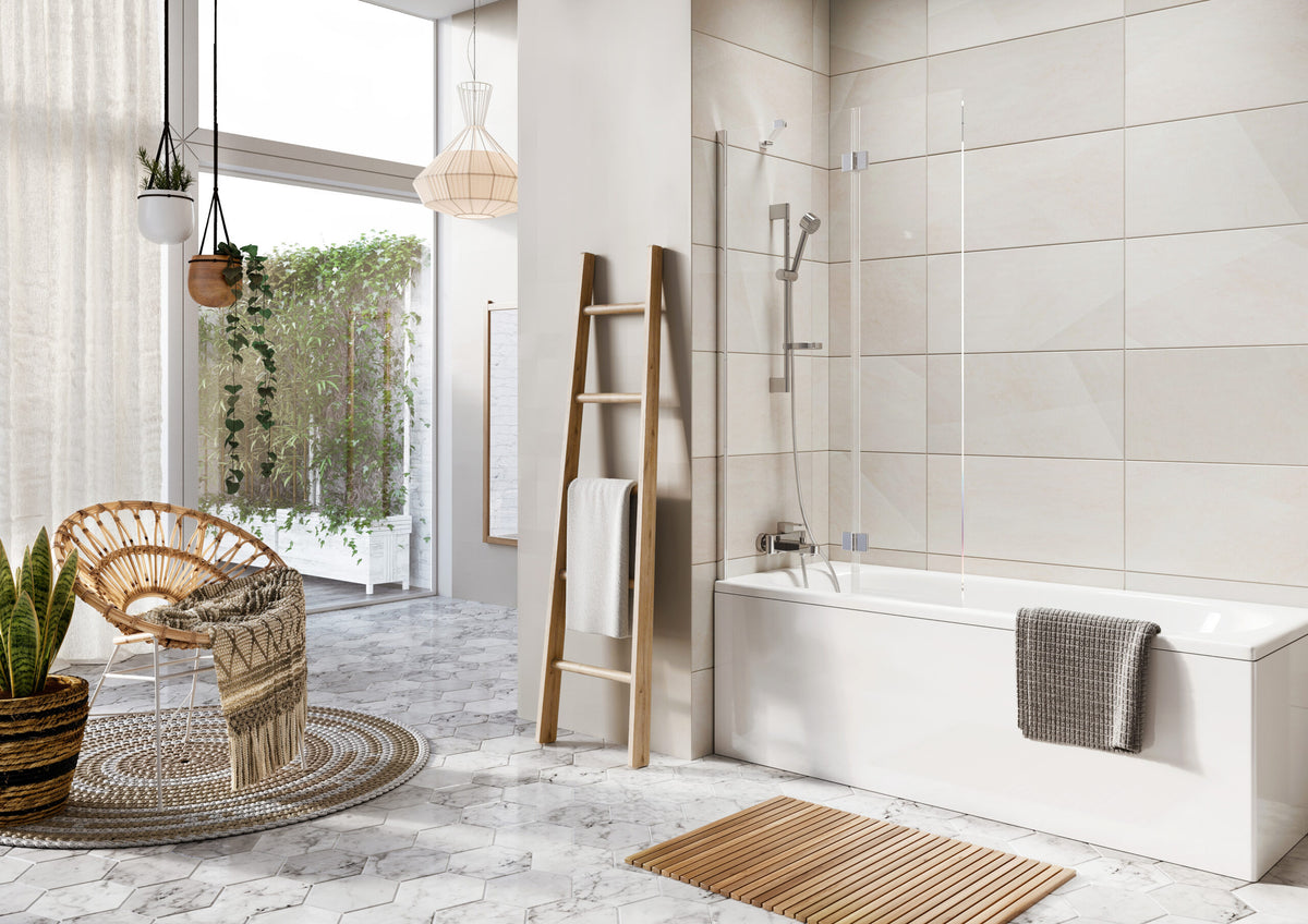 Ronda Outward Opening Bath Screen - Chrome