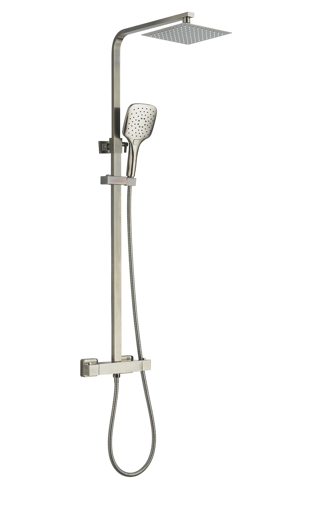 Vittorio Rosetti Signature Square Thermostatic Rainhead Bar Mixer - Gunmetal