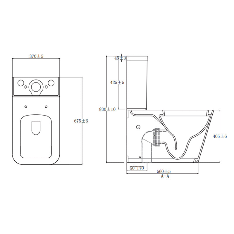Cruz Back to Wall Close Coupled Toilet & Soft close seat
