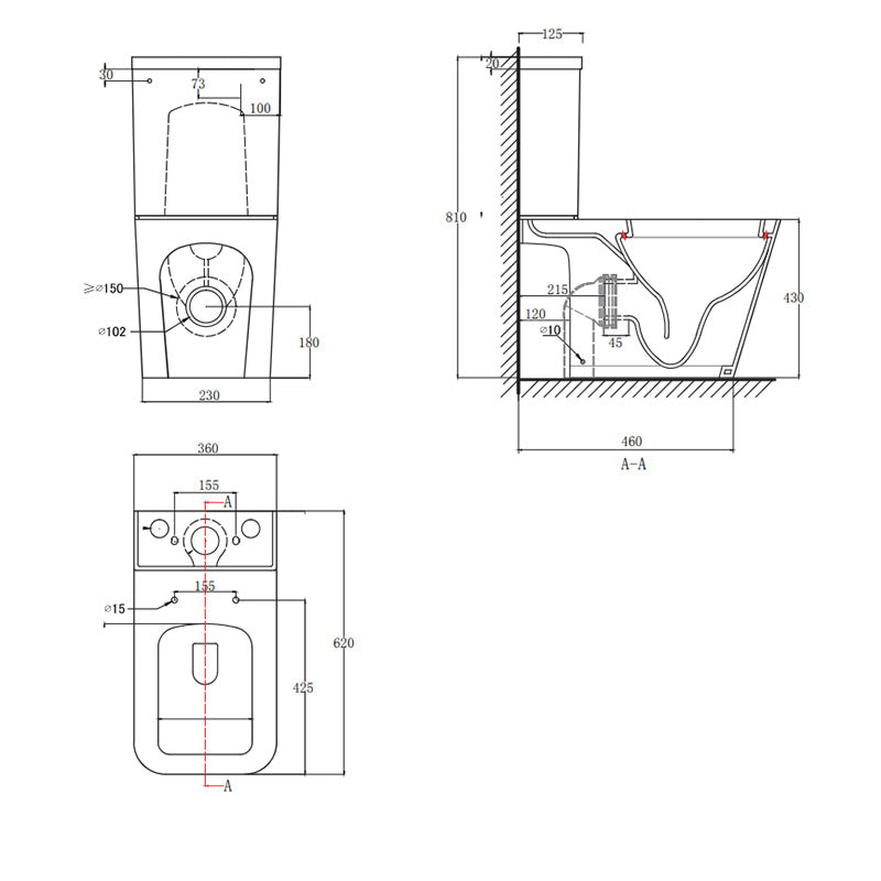 Cruz Open Back Close Coupled Toilet & Soft Close Seat