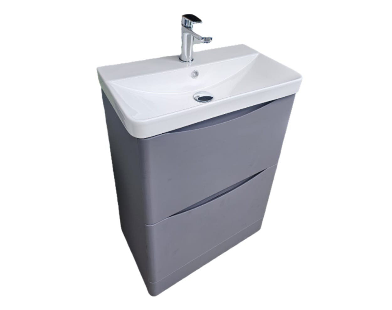 Onda - 600mm Floorstanding Vanity Unit & Basin - Anthracite