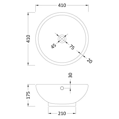 Alice 410mm Round Counter Top Basin