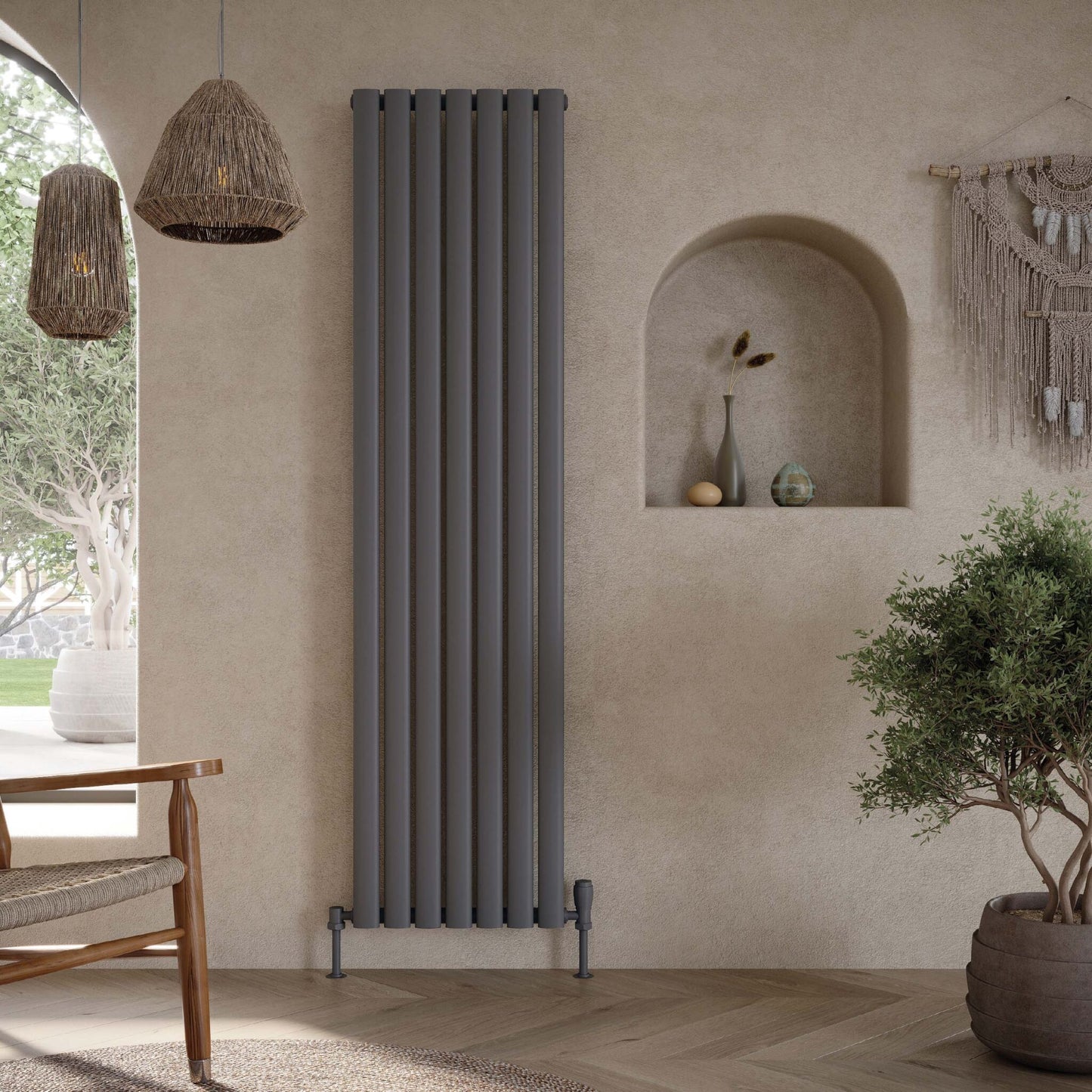 Aspect 531x1800mm Double Vertical Radiator - Anthracite