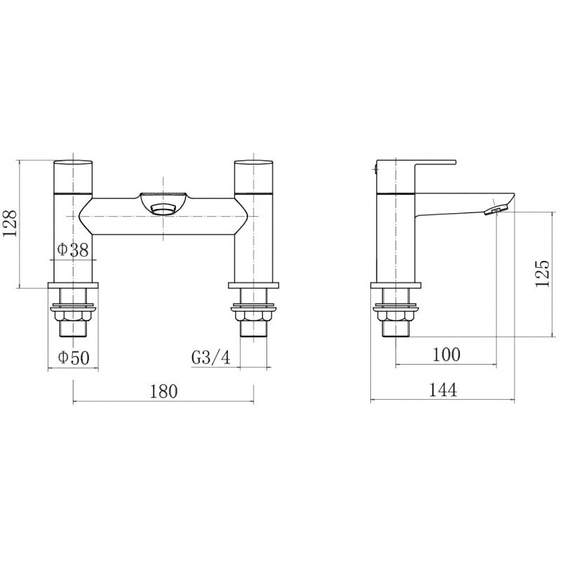 Torino Bath Filler - Chrome