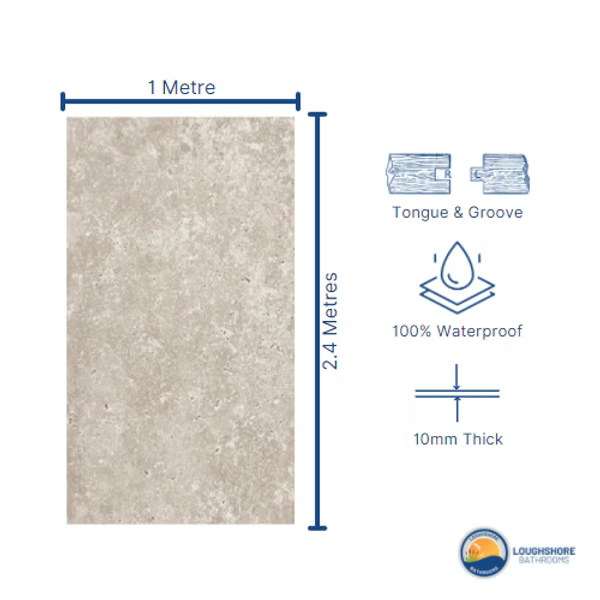 1m PVC Wall Panel - Beige Concrete matt