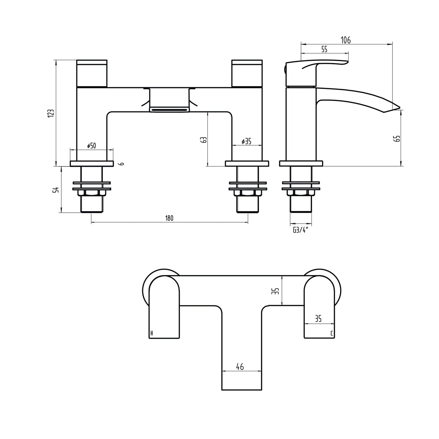 Pietro Bath Filler - Chrome
