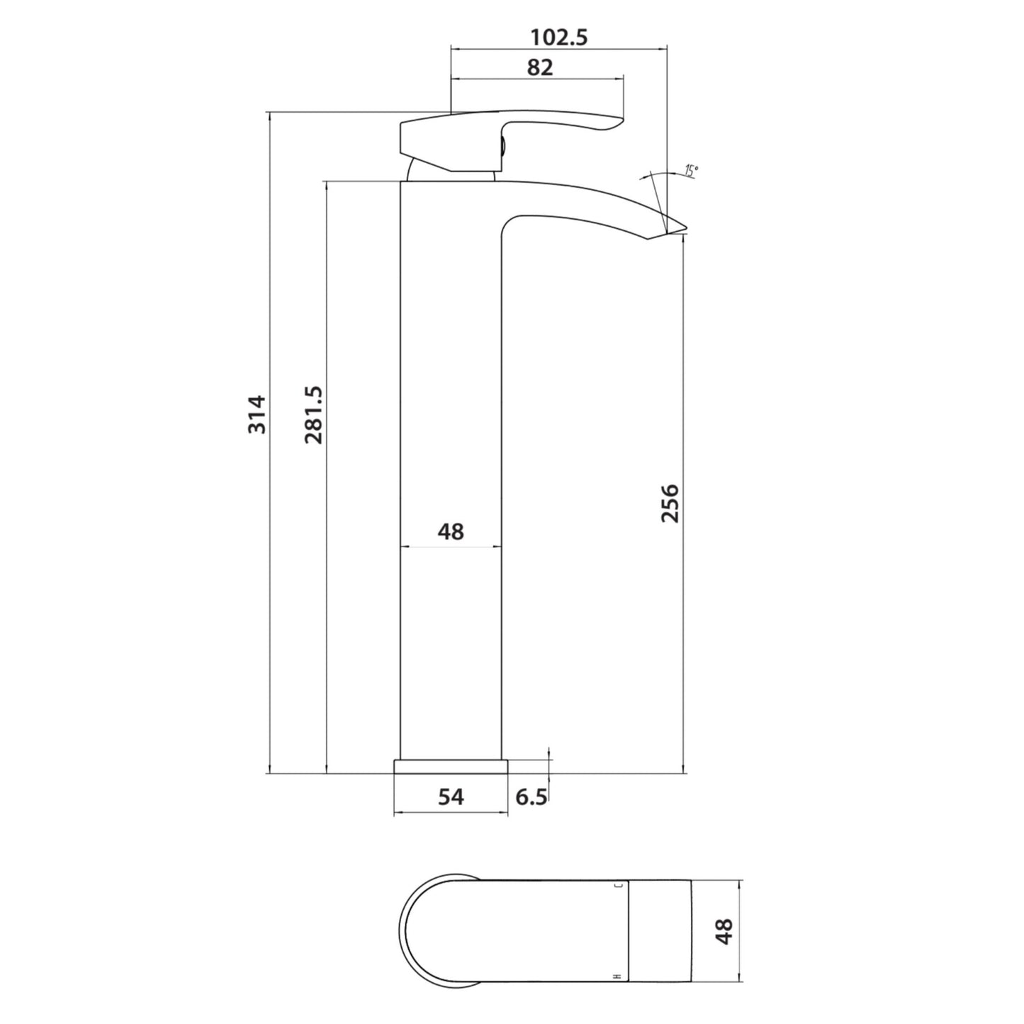 Pietro Tall Basin Mixer - Chrome