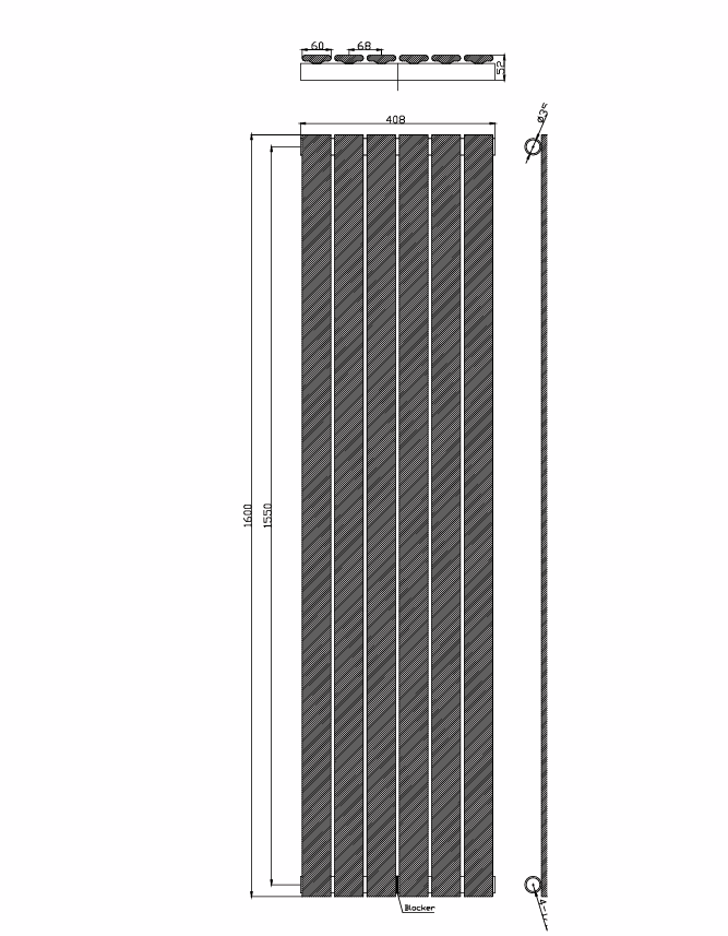 Sereno 408x1600mm Single Vertical Radiator - White