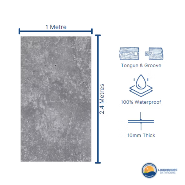 1m PVC Wall Panel - Concrete Matt